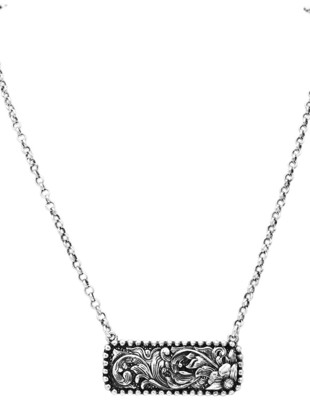 RMC100 - Chic Western Bar Jewelry (Metal Floral Swirl 18"- 21")